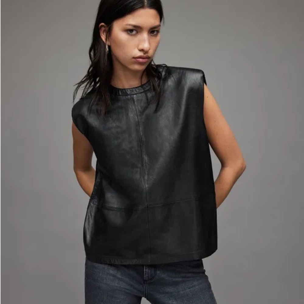 ALLSAINTS Mika Leather Tank Top